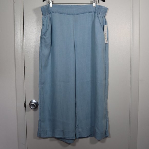 TRIBAL JEANS Chambray Wide Leg Crop Pants XL NWT - Picture 5 of 11